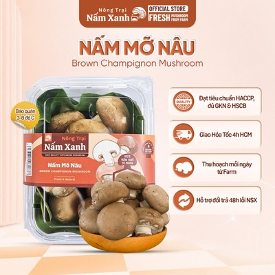 [HCM] Nấm Mỡ Nâu Tươi 200gr 600gr 1kg Loại Ngon Sạch - Nông Trại Nấm Xanh