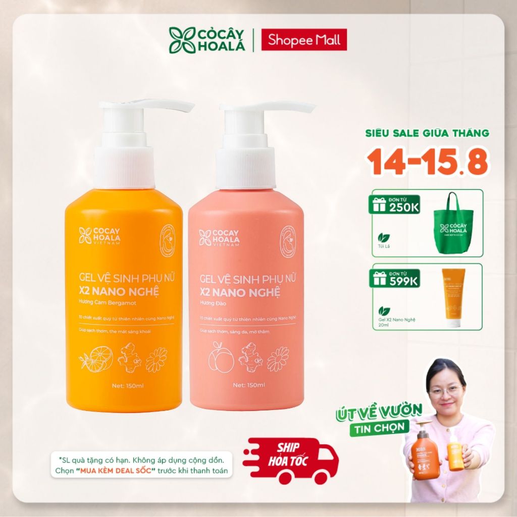 [HỎA TỐC] Dung Dịch Vệ Sinh Cỏ Cây Hoa Lá Gel x2 Nano Nghệ Làm Sạch Dịu Nhẹ 150ml