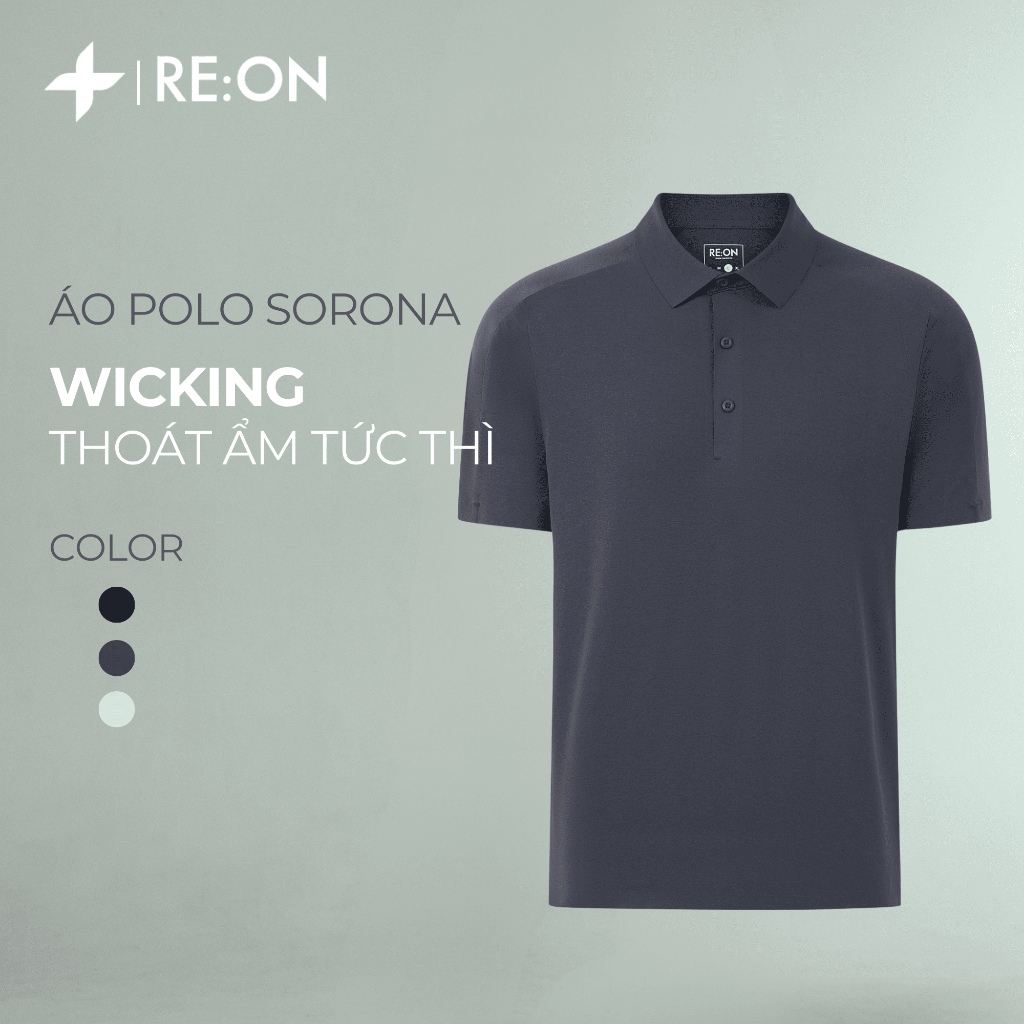 Áo Polo nam chống tia UV, áo polo RE:ON, sợi polyester Sorona mềm mại, co giãn linh hoạt ONOFF - 38T