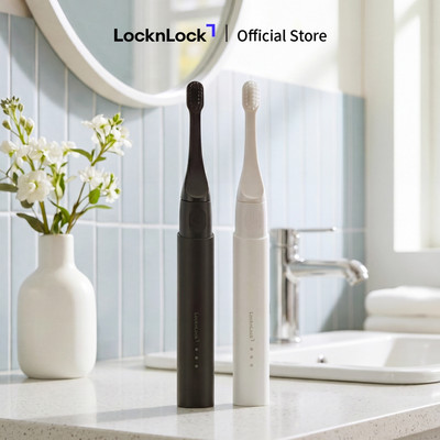 Bàn chải đánh răng điện LocknLock Portable electric toothbrush ENR238 siêu nhẹ 70g / Đầu bàn chải thay thế - 2 Màu