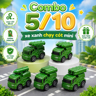 Combo 5/10 Xe chạy cót mini dễ thương cho bé, xe bánh đà động vật đáng yêu