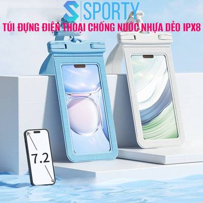 Túi chống nước dành cho điện thoại SPORTY DT2, nhựa dẻo chắc chắn IPX8, có dây đeo ngón tay phía sau