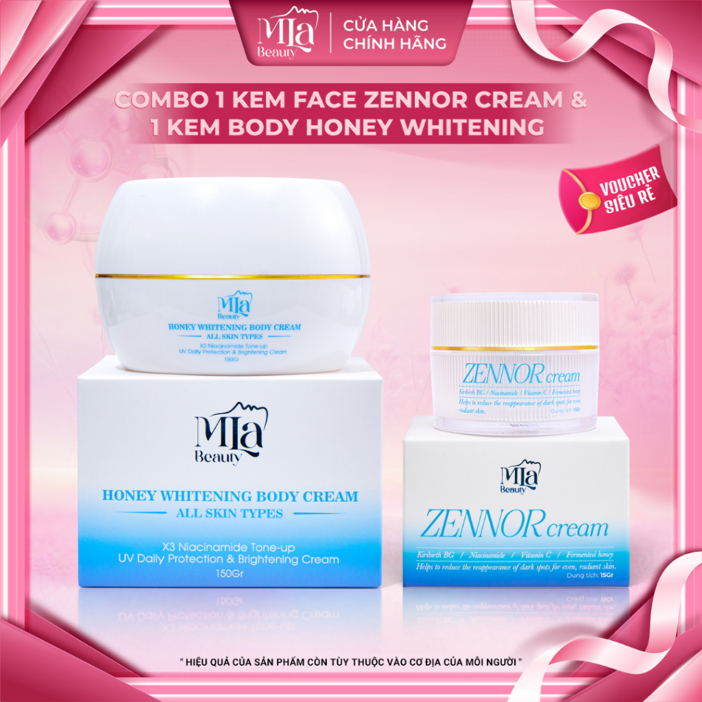 Combo 2 Sản Phẩm Hỗ Trợ Dưỡng Sáng Da Mặt & Body [ Mla Beauty ]