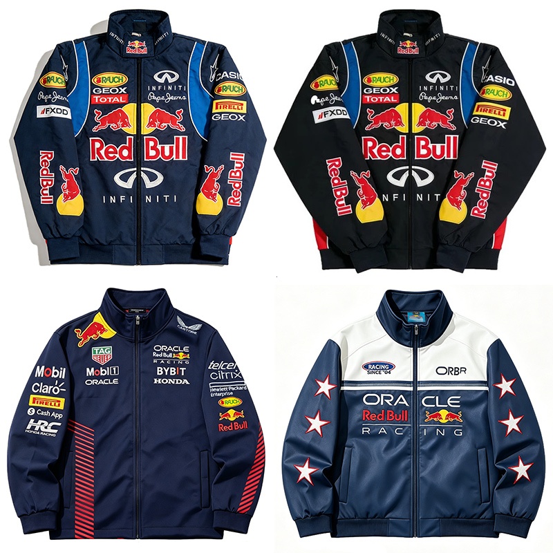 【Local Brand】Áo Khoác Gió Bomber Redbull F1 Thêu Chống Vintage Đua Xe Phong Cách Form Rộng Unisex