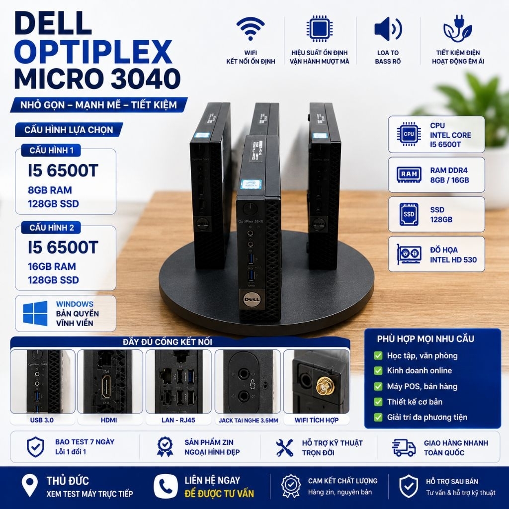 Dell Optiplex Micro 3040 I5 6500T 8/128Gb