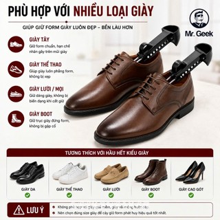 [GeekSneaker] 1 Cặp 2 Cây Shoes Tree Bằng Nhựa - Cố định , Giữ form giày Sneaker, Da, Boots Tuỳ chỉnh kích thước