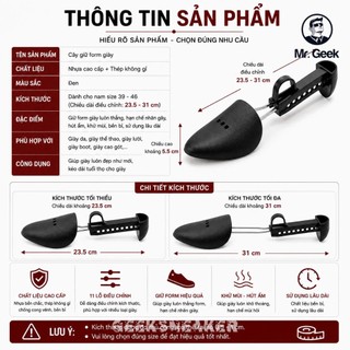 [GeekSneaker] 1 Cặp 2 Cây Shoes Tree Bằng Nhựa - Cố định , Giữ form giày Sneaker, Da, Boots Tuỳ chỉnh kích thước
