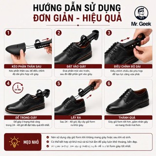 [GeekSneaker] 1 Cặp 2 Cây Shoes Tree Bằng Nhựa - Cố định , Giữ form giày Sneaker, Da, Boots Tuỳ chỉnh kích thước