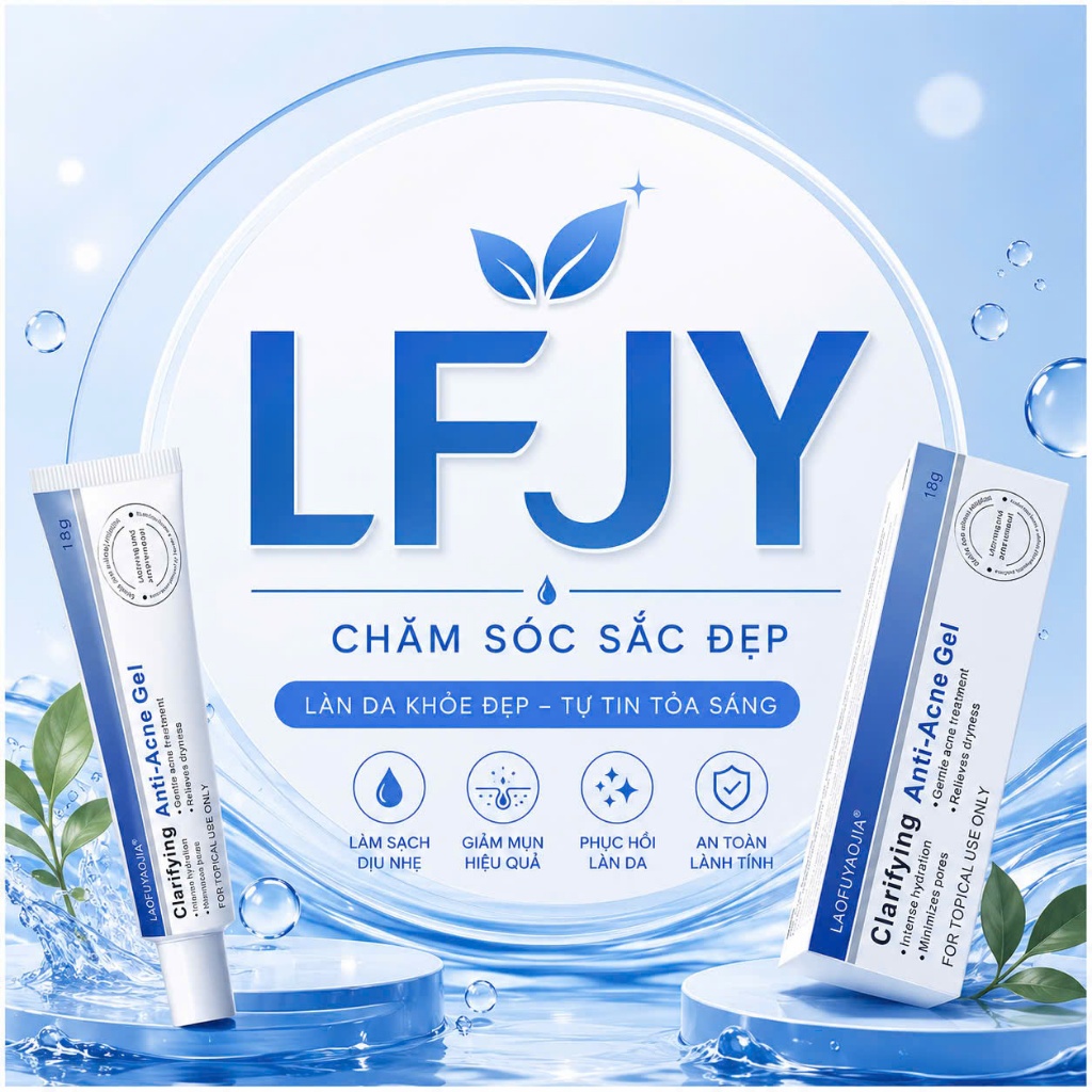 LFYJ GEL BÔI MỤN 18G DÀNH CHO MỤN TRỨNG CÁ DẬY THÌ, MỤN VIÊM ĐỎ, MỤN ĐẦU TRẮNG, MỤN ẨN,...GIẢM MỤN, MỜ THÂM, LÀM SÁNG DA