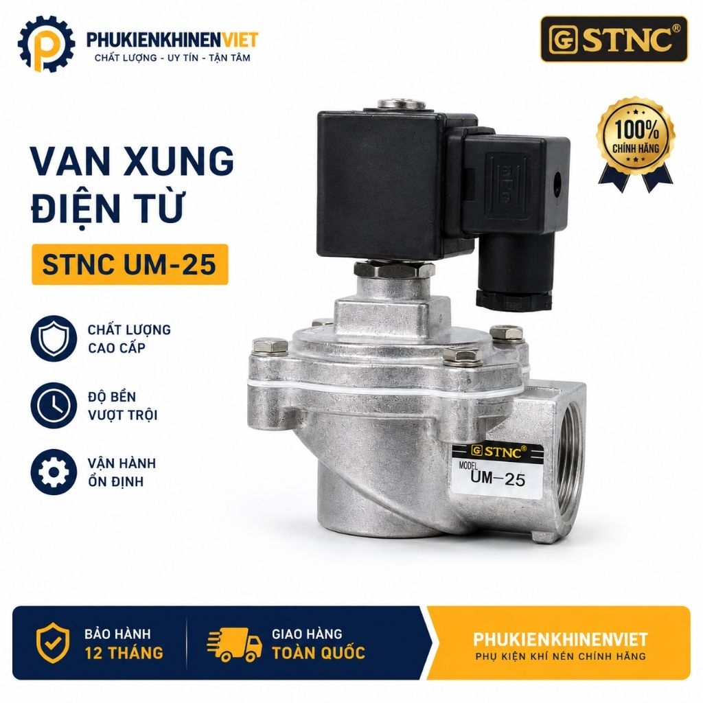 Van Xung Điện Từ STNC UM-25 Van Giũ Bụi Khí Nén Pulse Valve