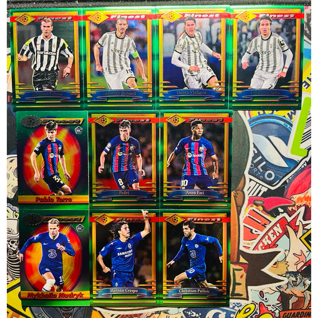 Thẻ bóng đá Base Chelsea,Barcelona,Juventus Topps Finest Flashback UCL 2021/22