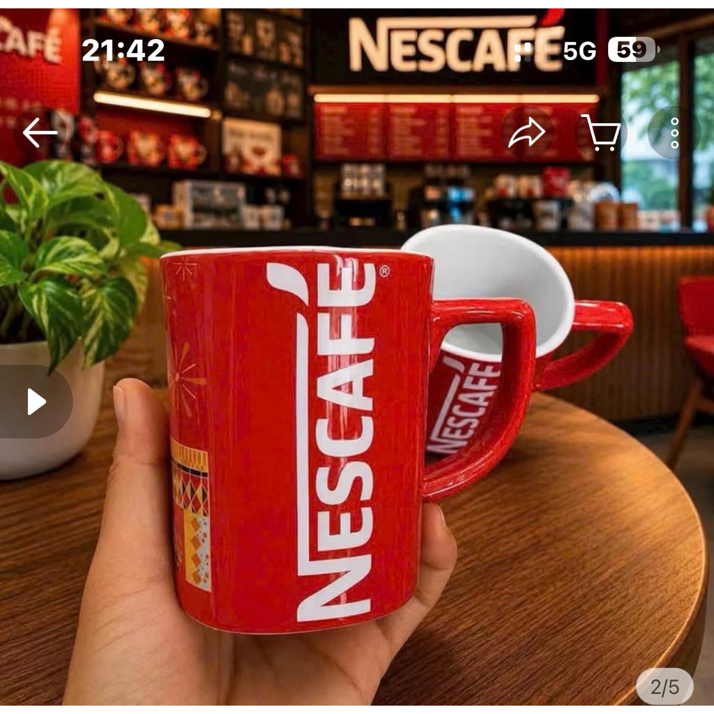 Ly Sứ NESCAFÉ Siêu Dày Chịu Nhiệt Tốt, combo 3Cốc Sứ Uống Cà Phê In Logo NESCAFÉ Bền Đẹp