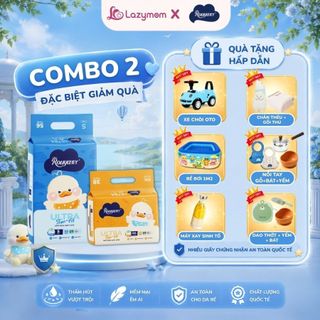[Đặc biệt thêm quà daily] Combo 2 Tã/Bỉm Quần/Dán Rouya mềm mại thoáng khí, chống tràn đủ size cho bé từ