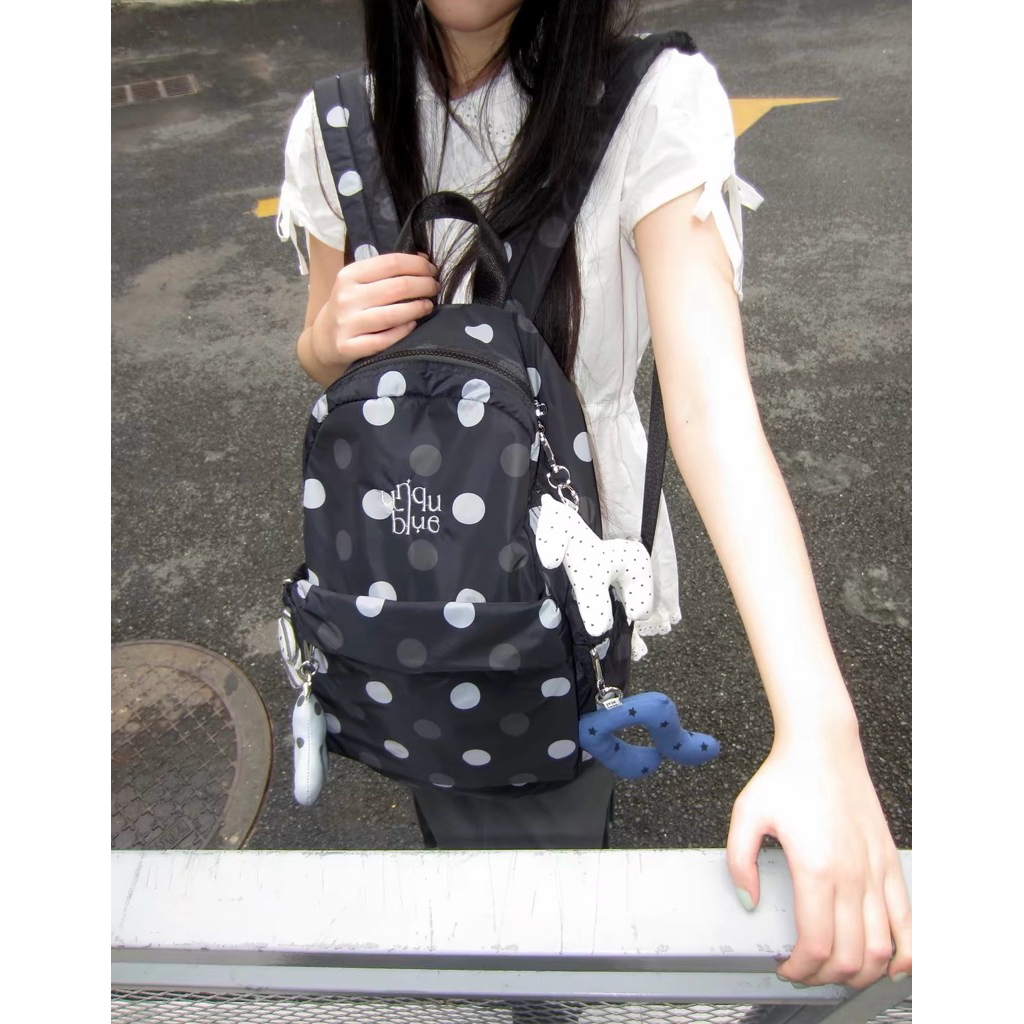 Balo chấm bi Unique Blue Polka Dot Backpack (Chính Hãng)