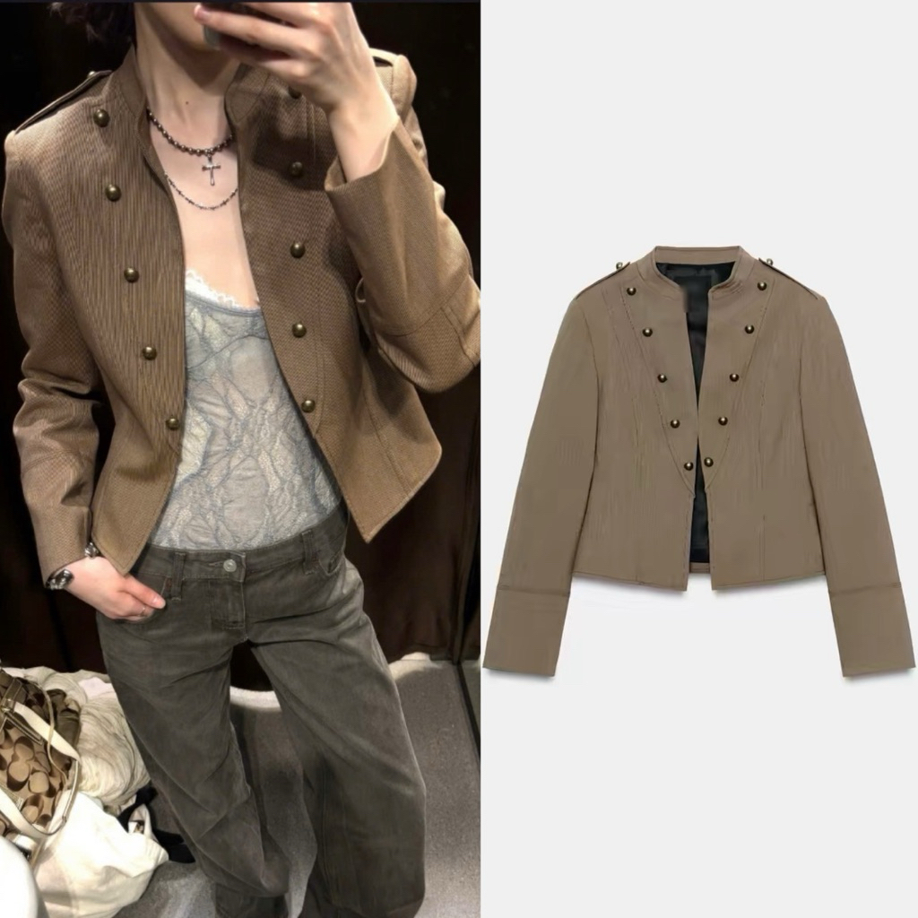 áo khoác jacket nâu quân đội xuất cao cấp zr xuất 2026