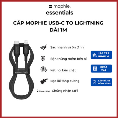 Cáp USB-C To LNing Mophie 1M - dành cho iP/nhà Táo - iP 14 series đổ xuống