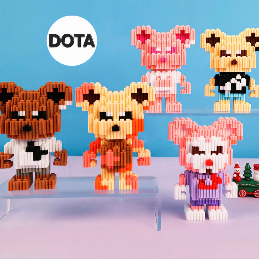 Đồ Chơi Mô Hình Lắp Ráp 3D Mini Hoạt Hình Gấu Bearbrick Cao 12 Cm Mẫu Đẹp | Bear Building Blocks