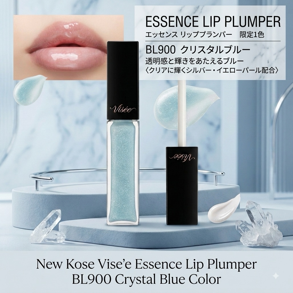 New Kose Vise'e Essence Lip Plumper BL900 Crystal Blue Color