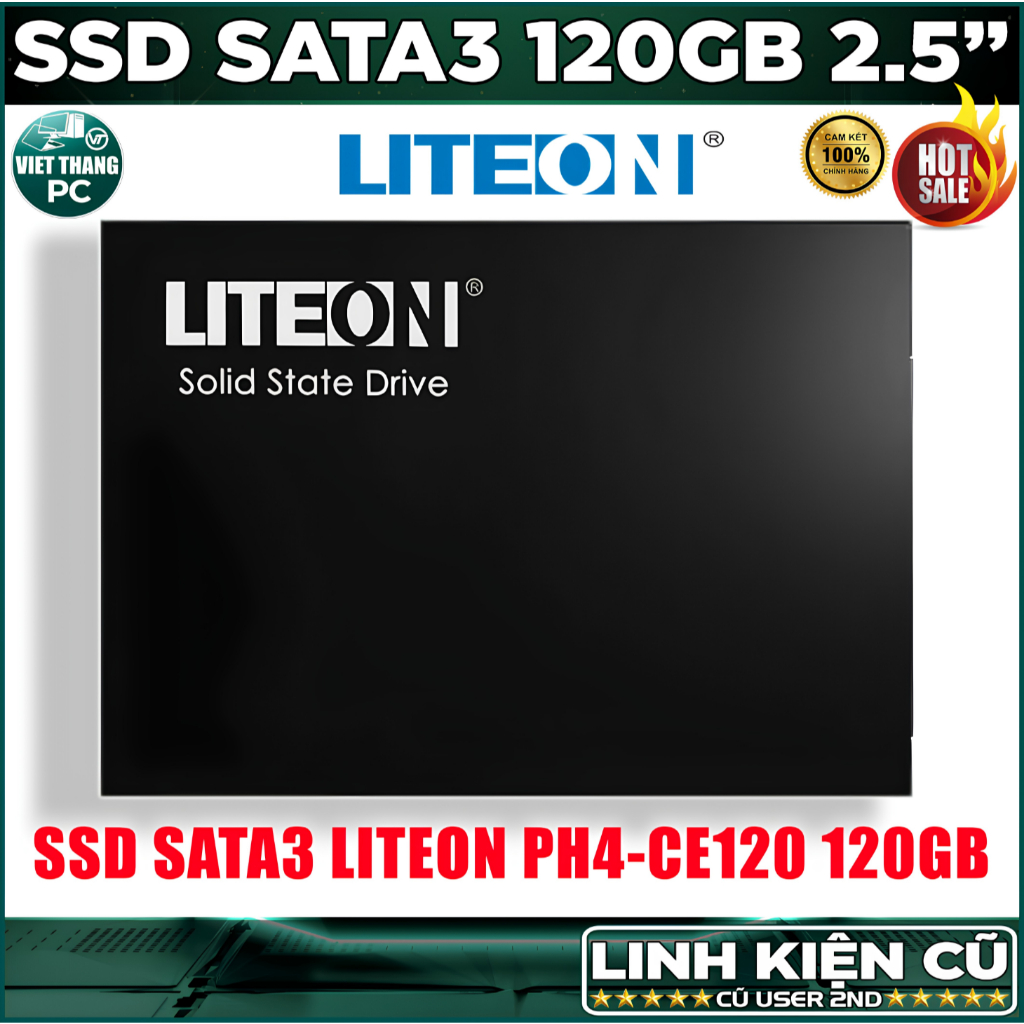 Ổ cứng SSD LiteOn PH4-CE120 120GB SATA 3 Hàng chuẩn xịn LiteOn Cũ đã qua sử dụng ( Cũ - 2nd )