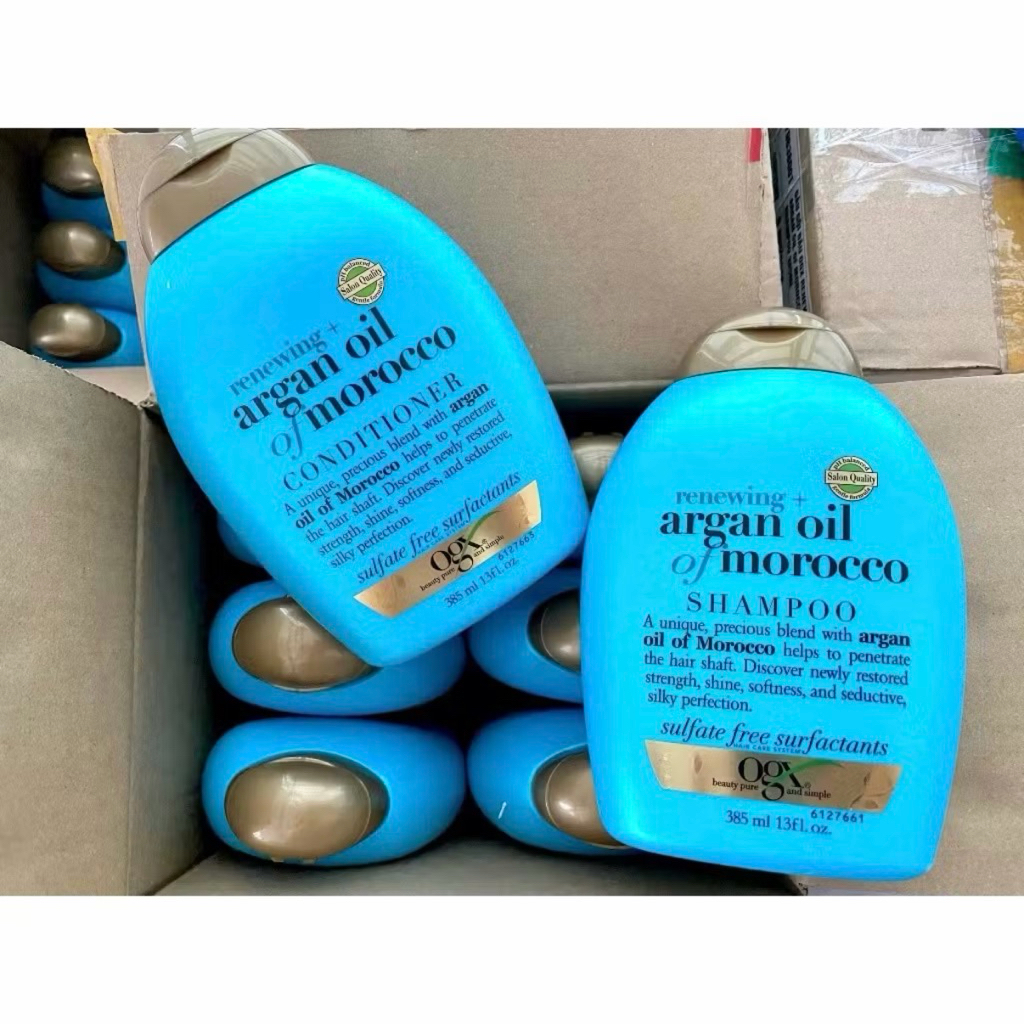 [ HSD 02/2027 ] Dầu Gội OGX Argan Oil Giúp Phục Hồi Tóc Hư Tổn 385ml Renewing + Argan Oil of Morocco