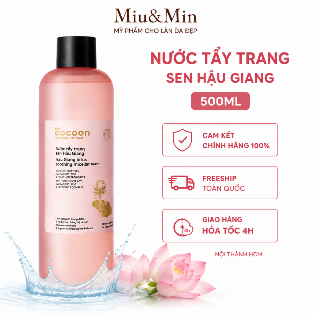 Nước Tẩy Trang Cocoon Sen Hậu Giang 500ml