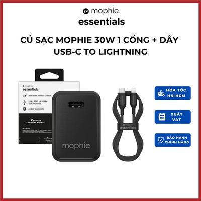 Combo sạc nhanh Mophie Power Delivery 30W USB-C dành cho iP/iPad