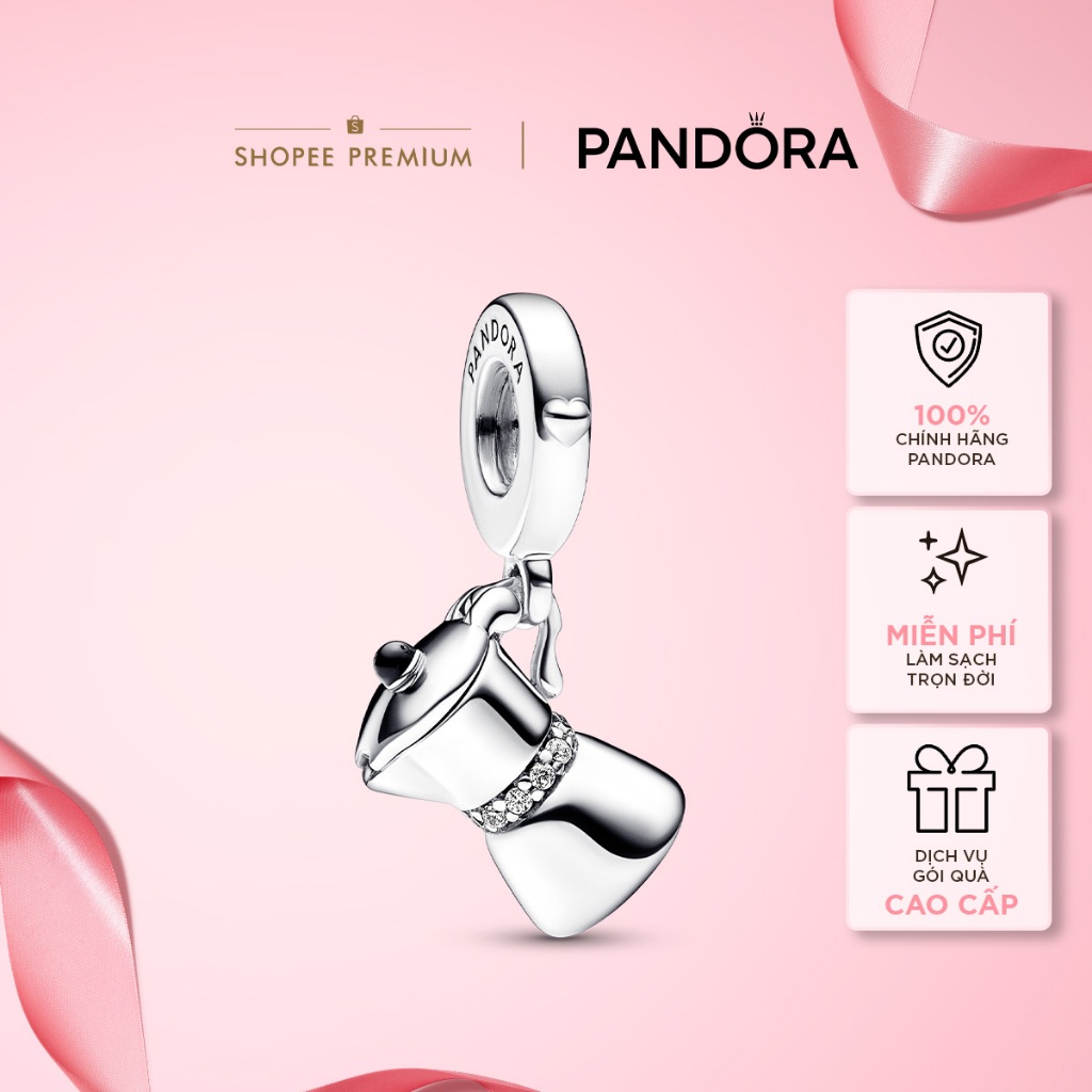 Charm Treo Pandora Moments Ấm Pha Cà Phê Moka Pot - Hương Vị Ý - Moka Pot Dangle Charm
