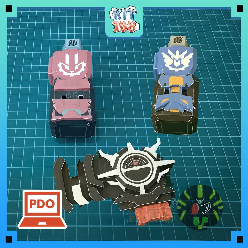 Mô hình giấy Anime Game cosplay Rabbit & Dragon Evol Bottle+Evol Trigger - Kamen Rider Build
