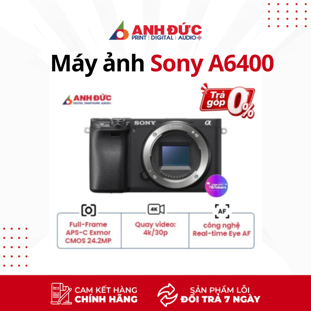 Máy Ảnh Sony A6400 (Body/Kit) Newseal Fullbox - Bảo Hành 24 Tháng Toàn Quốc