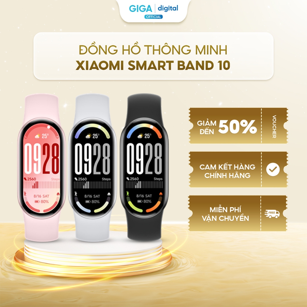 Đồng hồ thông minh Xiaomi Smart Band 10 - Bluetooth 5.4 - Kháng nước 5ATM - Pin lên đến 21 ngày