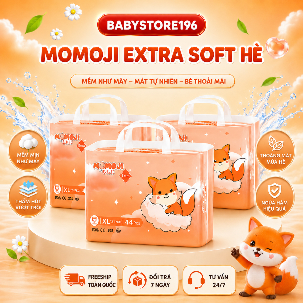 Bỉm Momoji Extra Soft bản mới mùa hè Siêu thấm hút