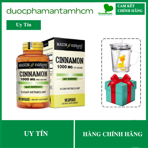 Mason Natural Cinnamon - Viên Uống Hỗ Trợ Chuyển Hoá Đường