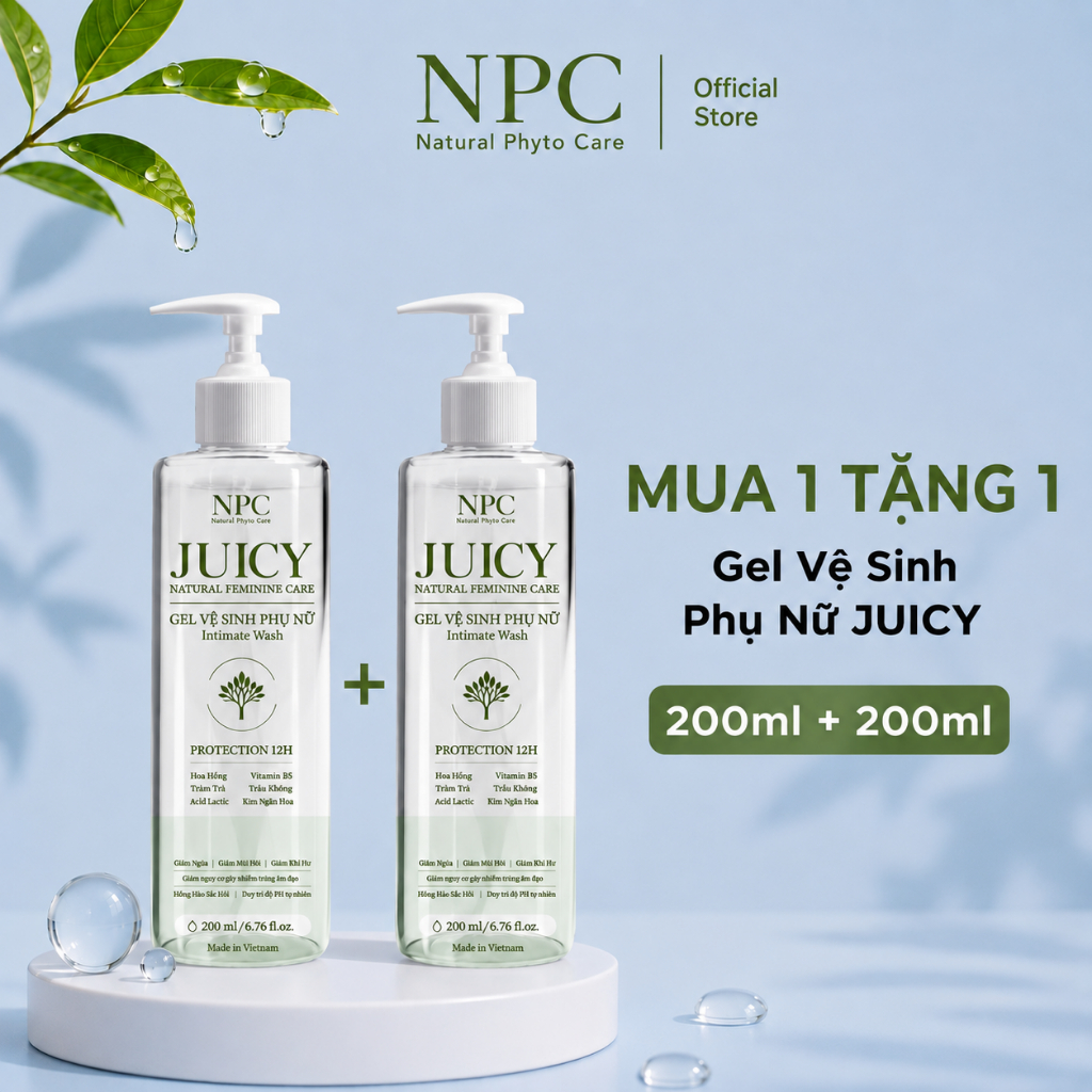 [Mua 1 tặng 1] Dung dịch vệ sinh phụ nữ NPC Juicy tinh chất trầu không kháng khuẩn 200ml - NPC PHAR