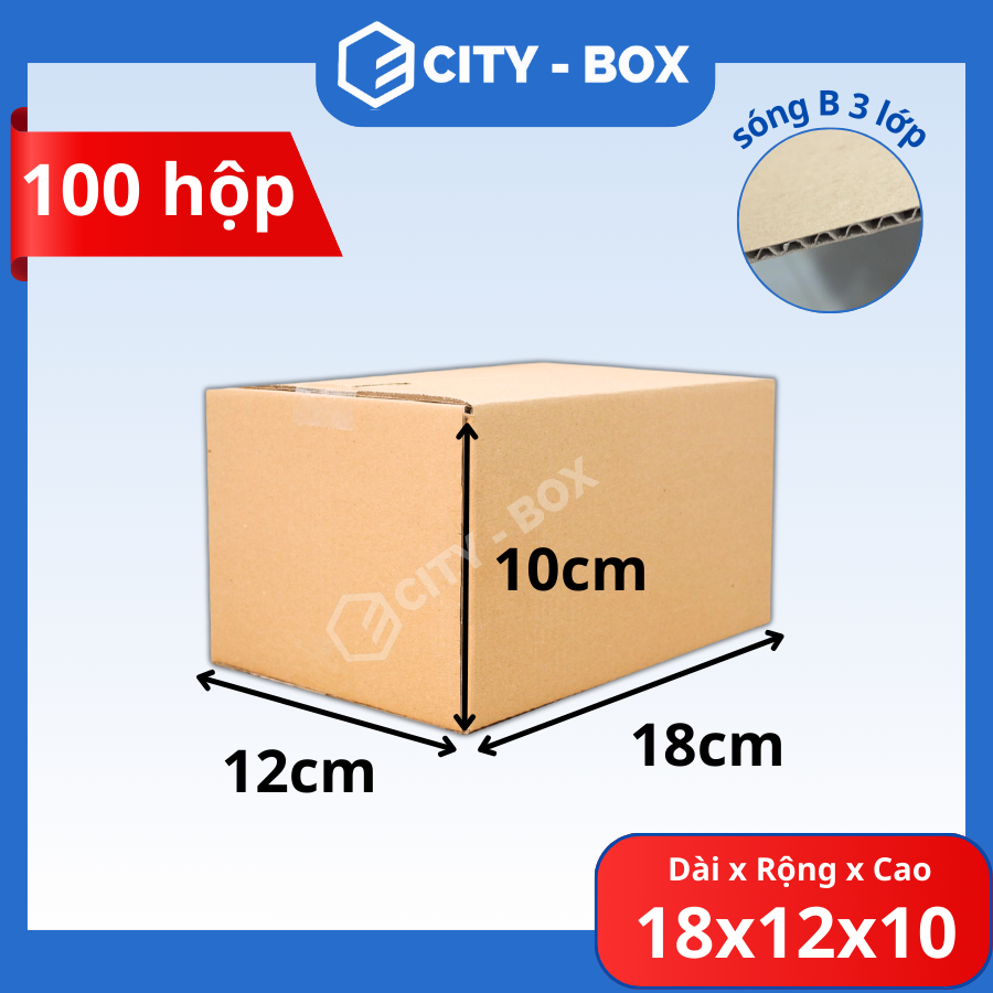 (100 HỘP) 18x12x10 hộp carton ship cod - 18x12x10 hộp đóng hàng, hộp giấy