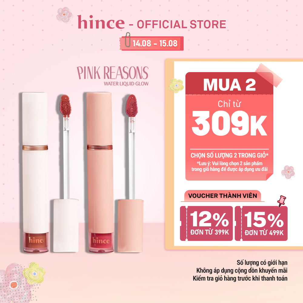 Son tint bóng mỏng nhẹ lâu trôi hince Mood Enhancer Water Liquid Glow 4ml