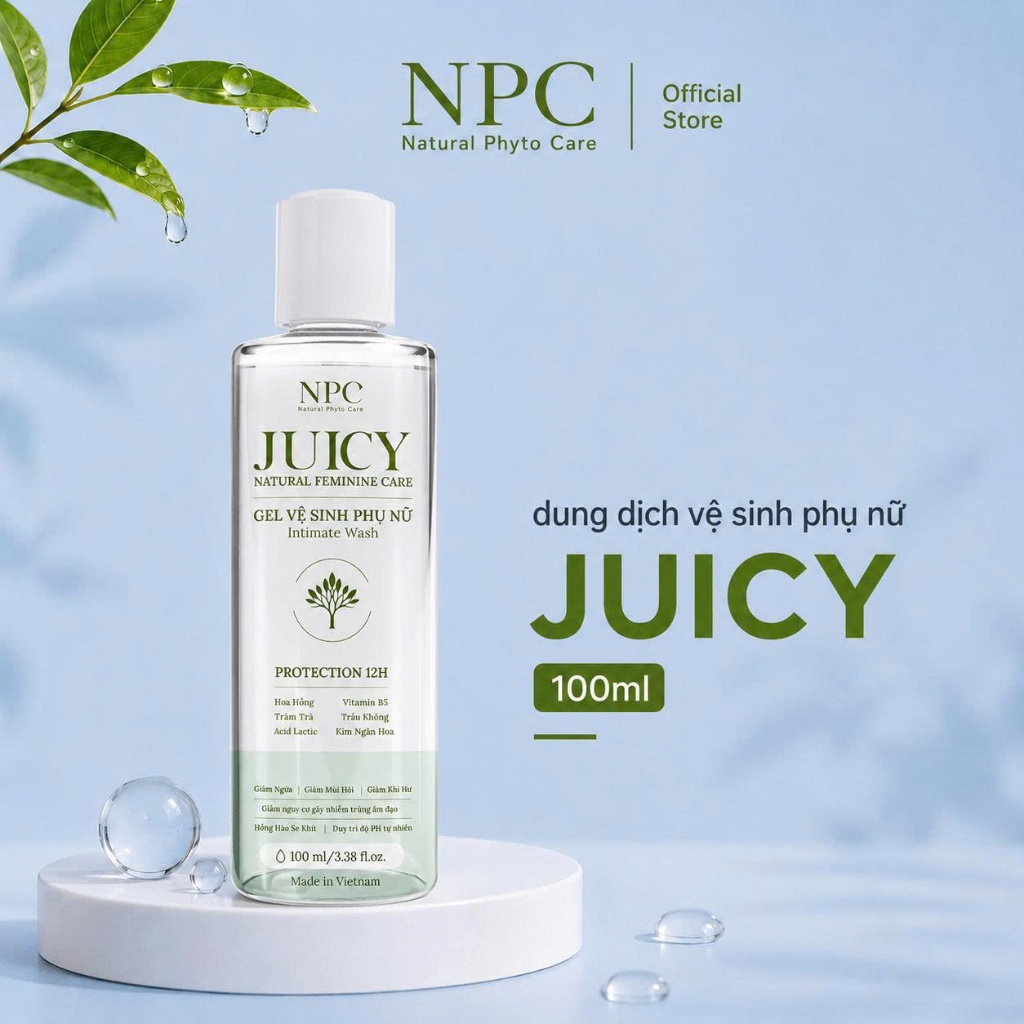Dung dịch vệ sinh phụ nữ NPC Juicy tinh chất trầu không kháng khuẩn 100ml - NPC PHAR