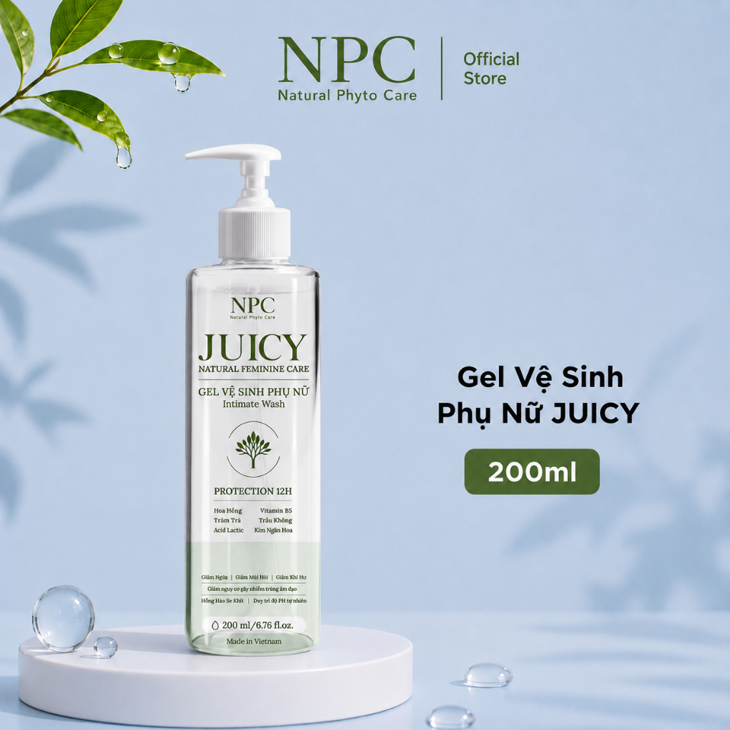 Dung dịch vệ sinh phụ nữ NPC Juicy tinh chất trầu không kháng khuẩn tự nhiên 200ml - NPC PHAR