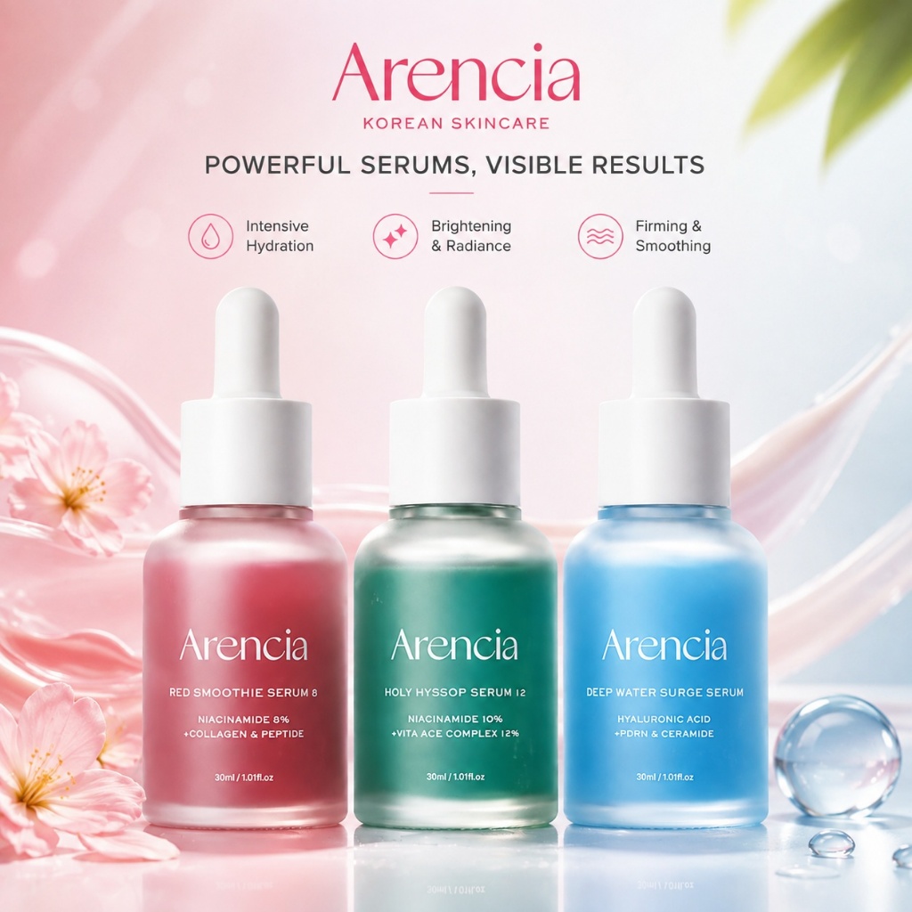 ARENCIA Red Smoothie Serum 8 30ml / ARENCIA Holy Hyssop Glow Serum 12  30ml / Arencia Deep Water Sur