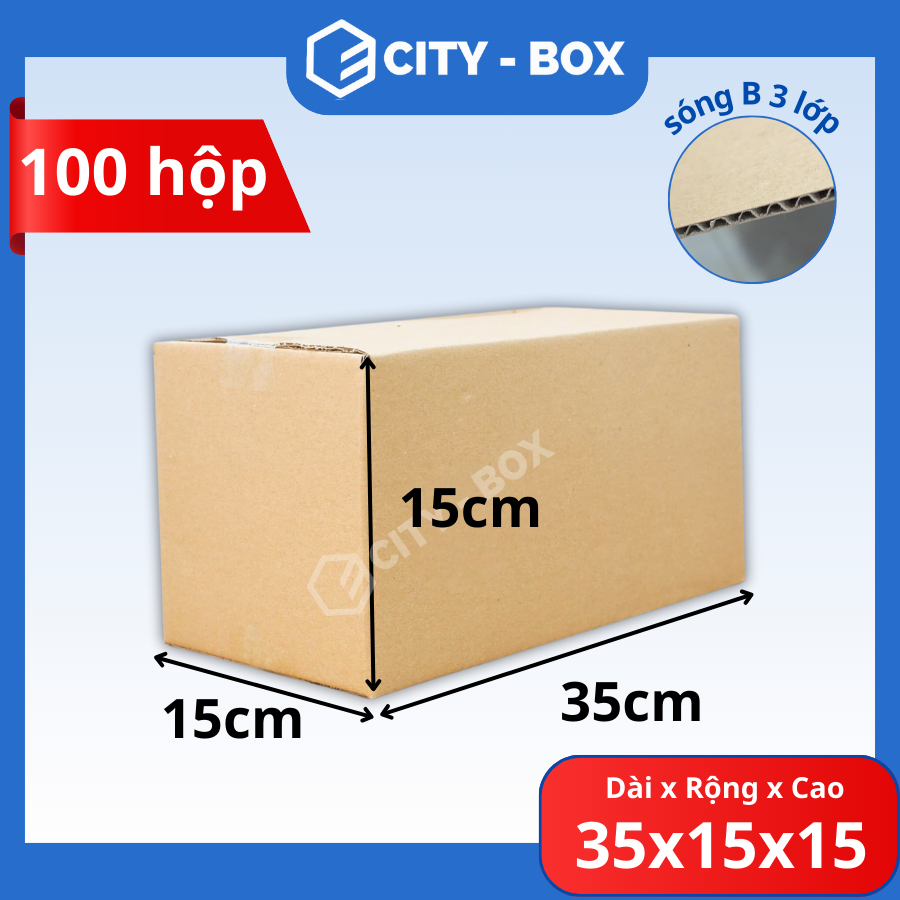 (100 HỘP siêu cứng) 35x15x15 hộp carton ship cod - 35x15x15 hộp đóng hàng