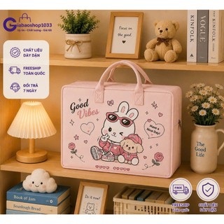 Túi Nỉ Vải Dệt Đựng Đồ Đa Năng Mẫu Mới 2026 KT 40x30x20cm Túi Du Lịch Hoạt Hình , Dễ Vệ Sinh Mua 3 Túi Tặng 1 Ví Mini