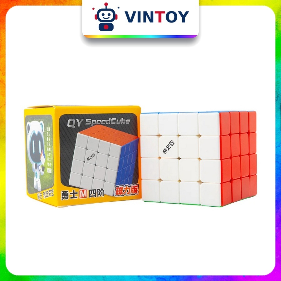 [QiYi] Rubik 4x4 QiYi Warrior M Pro 2025 Stickerless Rubic 4x4x4 Có Nam Châm Đồ Chơi Trí Tuệ Trẻ Em