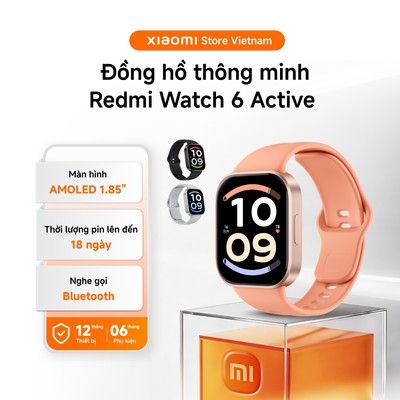 Đồng hồ thông minh Xiaomi REDMI Watch 6 Active |AMOLED 1.85" | Nghe gọi Bluetooth| Pin đến 18 ngày - BH 1 năm chính hãng