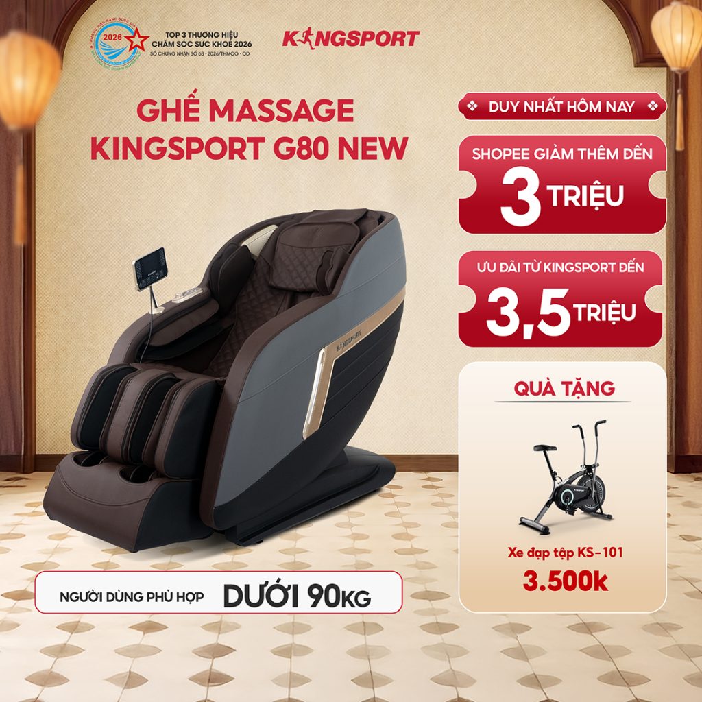 [KOL] Ghế massage toàn thân KINGSPORT G80 NEW công nghệ rung sóng âm KingSonic