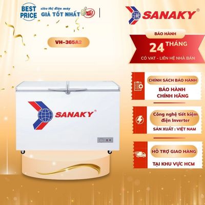 Tủ Đông Sanaky VH-365A2 – 270 Lít, 1 Ngăn Đông, Dàn Lạnh Nhôm, Gas R600A, Bảo Hành 24 Tháng