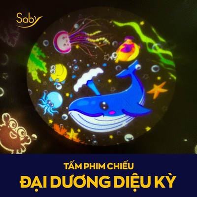 Đèn led chiếu sao Saby hình đại dương cùng các sinh vật biển, đèn ngủ phát nhạc loa bluetooth