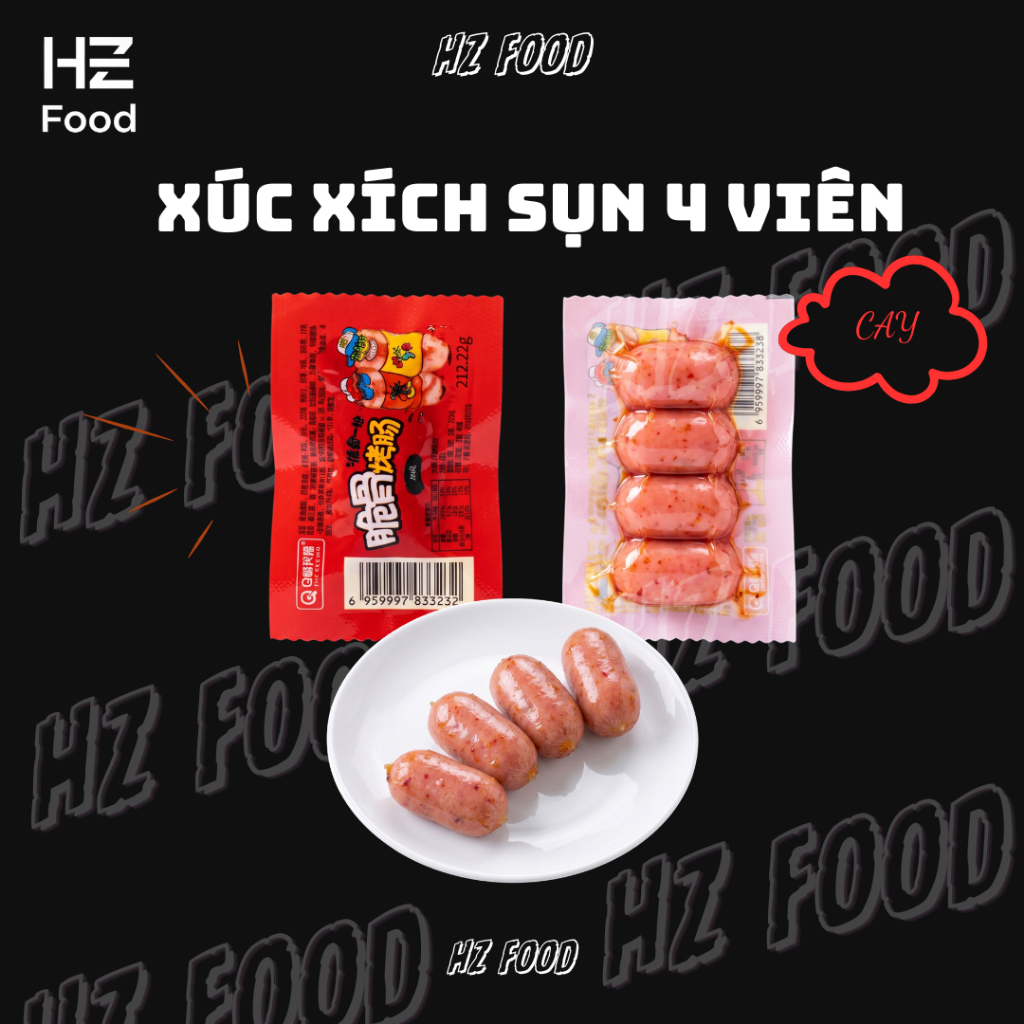 Xúc Xích Sụn Vỉ 4 Viên Ăn Vặt Nội Địa Trung Quốc HZ FOOD