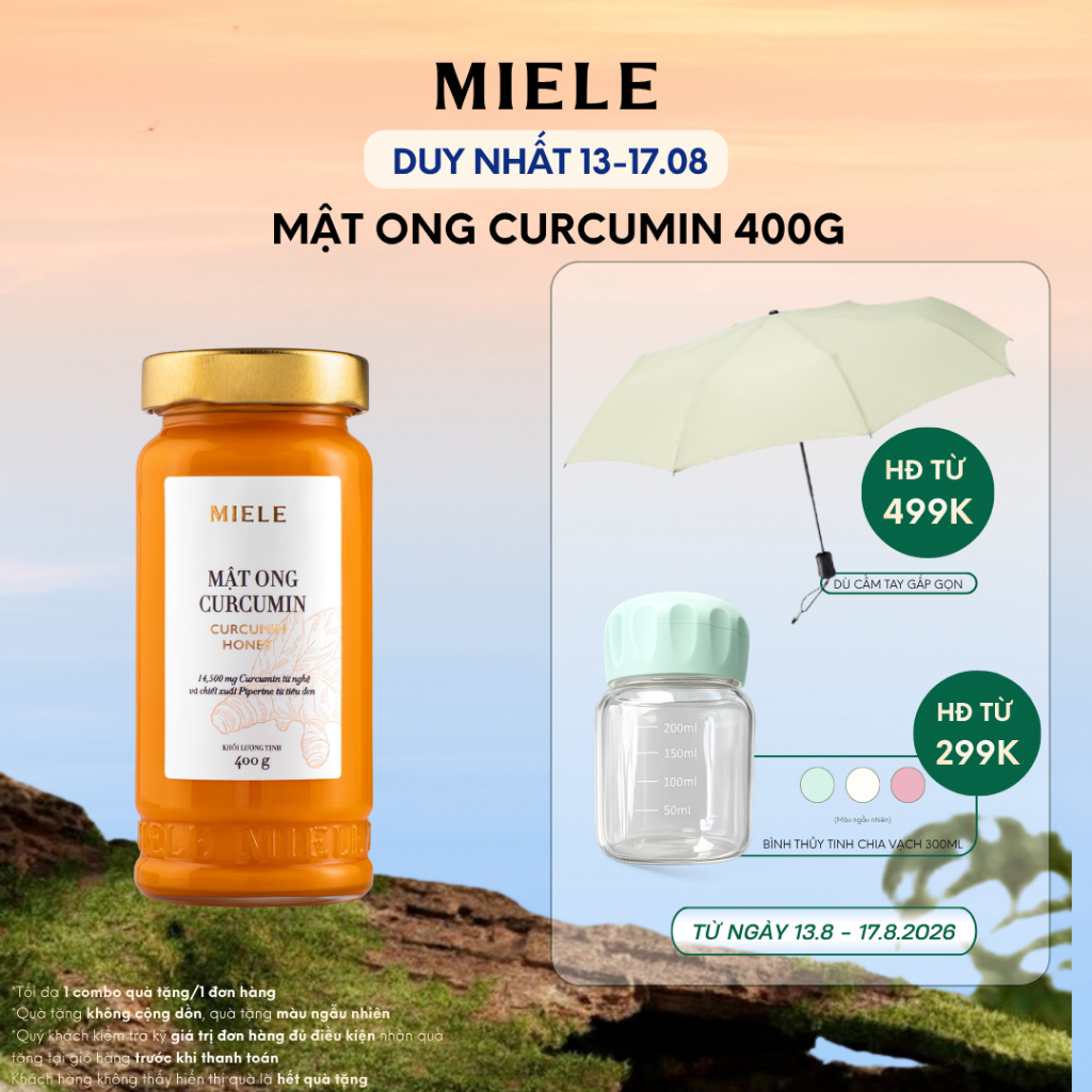 Mật Ong Nghệ Curcumin Miele, Hỗ Trợ Dạ Dày Đẹp Da, Đạt Chuẩn HACCP