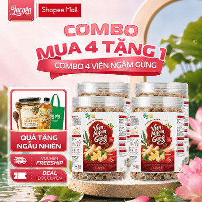 Combo 4 Hũ Viên Ngậm Gừng Lạc Yên Foods Kèm Quà Tặng Hấp Dẫn
