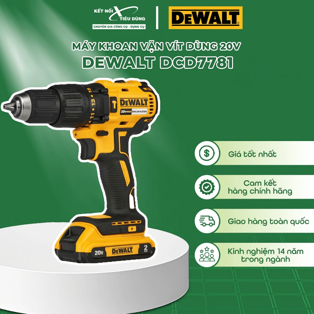 Máy khoan vặn vít dùng  20V Dewalt DCD7781 | Kết Nối Tiêu Dùng