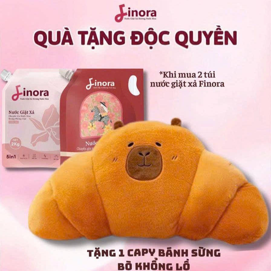 [Tặng Capy Sừng Bò Khổng Lồ] Combo Nước Giặt Xả Finora Premium 3kg Hương Nước Hoa Baccarat